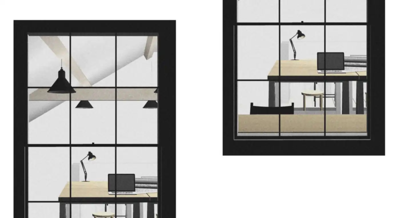 3d render image of Dark Lane Studios interior